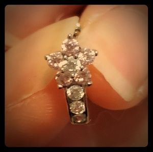 Kids pink flower earring with swarowski elements